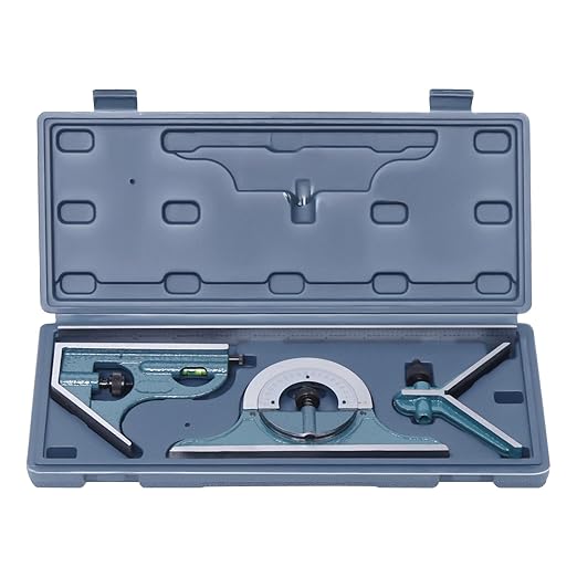 MHC 638-8754 Combination Set 300mm/12", Centre head, Protractor and 12" rule, Graduation: 0.5mm and 1/32" on front face, 1mm and 1/64" on back face, Open type blades can rotate 360 deg