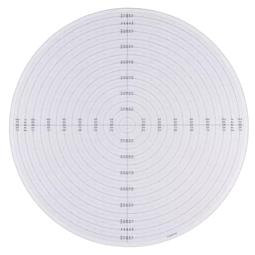 63AAA547 Radius chart ø 340 mm Overlay chart for measuring projector