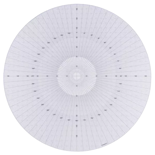 63AAA545 Protractor chart ø 250 mm Overlay chart for measuring projector