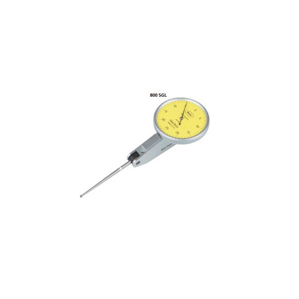 Mahr Test Indicators 4306250, Graduation: 0.01mm, Model: 800SGL, Range: 0.5mm, Type: Long Stylus 41.24mm, Face 38mm, Force .07N