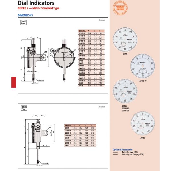 Dial Gauge, Lug Back, ISO Type Jewelled Bearing, Shockproof, 1mm, 0,001mm 2109S-10