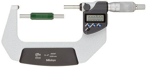 Mitutoyo Digital Tube Micrometer, Spherical Anvil Inch/Metric, 75-100mm/3-4", IP65 395-354-30