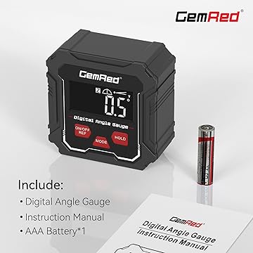 GemRed Digital Angle Gauge DAG-V1 (DAG-V1 Hold Function)  accuracy of ± 0.2° and a resolution of 0.1°