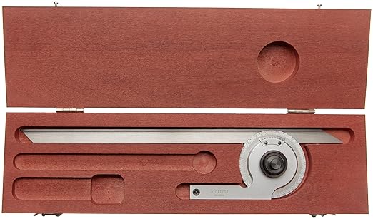 Starrett C359DZ Precision Universal Bevel Vernier Protractor, Through 360 Degree Graduations, 12" Blade Size