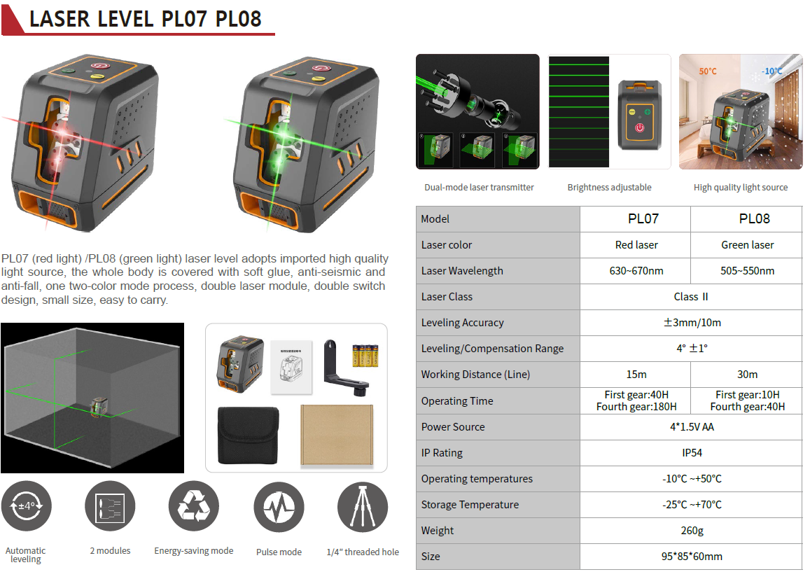 PL07 Laser Level PL07 PL08