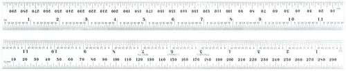 Starrett C636ME-300 Spring Tempered Steel Rule With Millimetre Graduations, 300mm Length, 25.4mm Width, 1.2mm Thickness