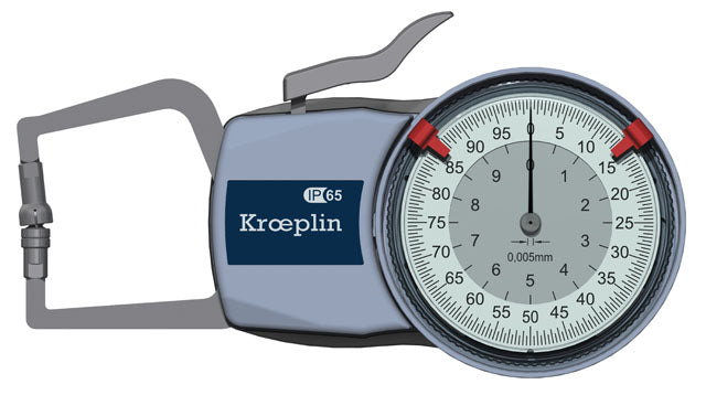 Kroeplin External Dial Caliper Gauge , 0,005mm D110T, 0-10mm ( Mitutoyo Equivalent 209-403)