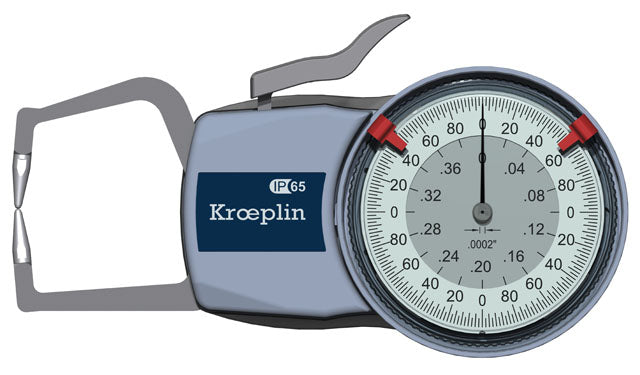 Kroeplin Metric External Caliper Gauge 0-.4", 0.0002", D610 ( Mitutoyo Equivalent 209-450)