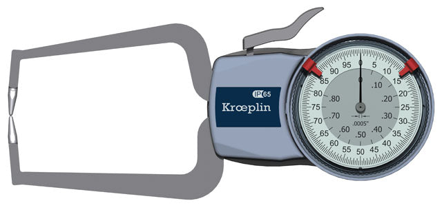 Kroeplin External Dial Caliper Gauge D720, 0-0.8" ( Mitutoyo equivalent 209-455)