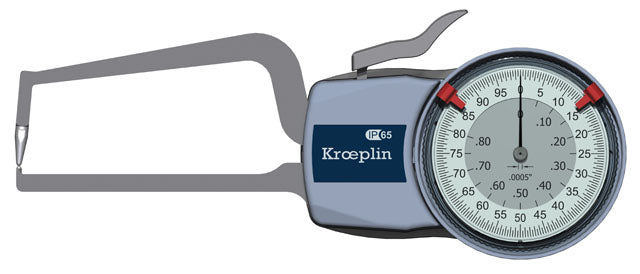 Kroeplin Internal Dial Caliper Gauge  D7R20, 0-.8" (Mitutoyo Equivalent 209-456)