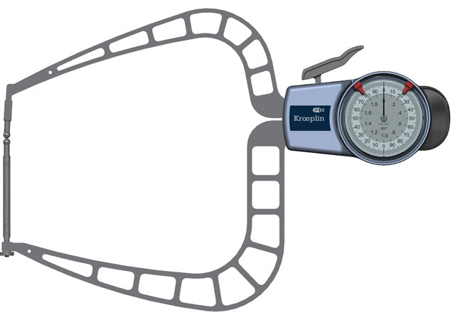 Kroeplin External Dial Caliper Gauge D950F 0-2" grad .001" Ball.197"