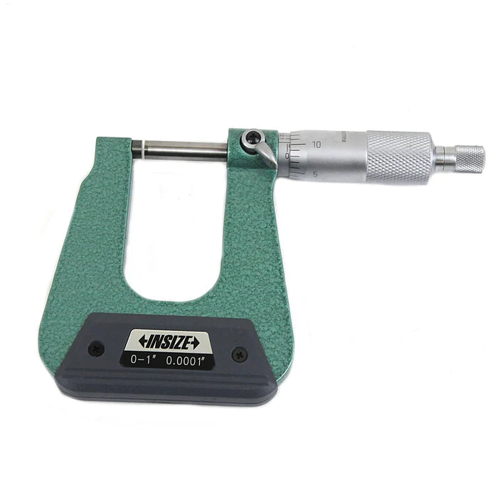 Insize Sheet Metal Micrometer, Type A, 0.01mm Graduation, 0-25mm Flat Anvil Flat spindle, 100mm Throat depth 3239-252