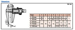 Mitutoyo Digital ABS Caliper Nib Style/Std. Jaws IP67, Inch/Metric, 0-12"/-0-300mm 551-341-20