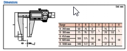 Mitutoyo Digital ABS Caliper, Nib Style Jaws IP67 Inch/Metric, 0-12"/0-300mm 550-341-20