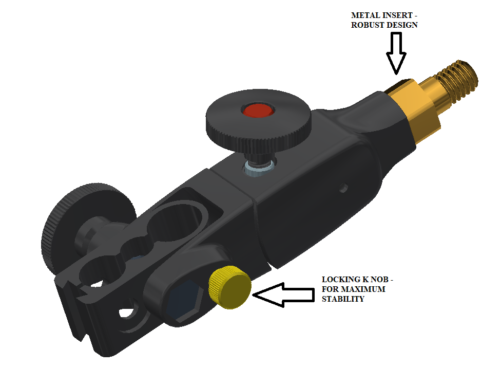 NOGA FA1500 Fine Adjustment Clamp Type, 3/8", 8mm, 6mm & Dovetail Hole Diameter Indicator Holder Clamp
