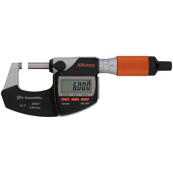 MITUTOYO 293-180-40 Digital Micrometer QuantuMike IP65 0-25mm/0-1" Resolution .001mm/.00005"