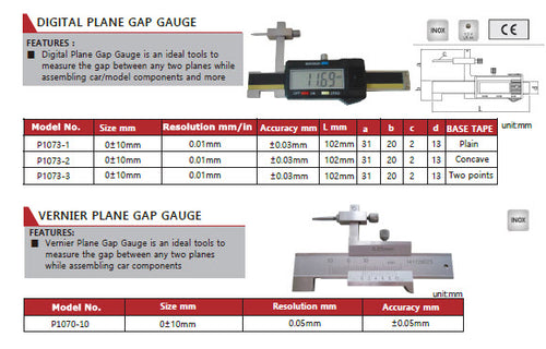 Pride P1073-1 Digital Plane Gap Gauge 0±10mm  Plain