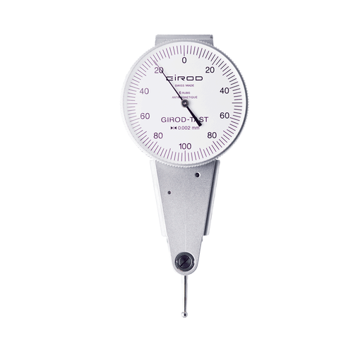 Girod GT 1493 R Lever Dial Indicator Parallel Type, Graduation 0.002mm, Range 0.2mm, Stylus Length 12mm, Bezel Diameter 37mm