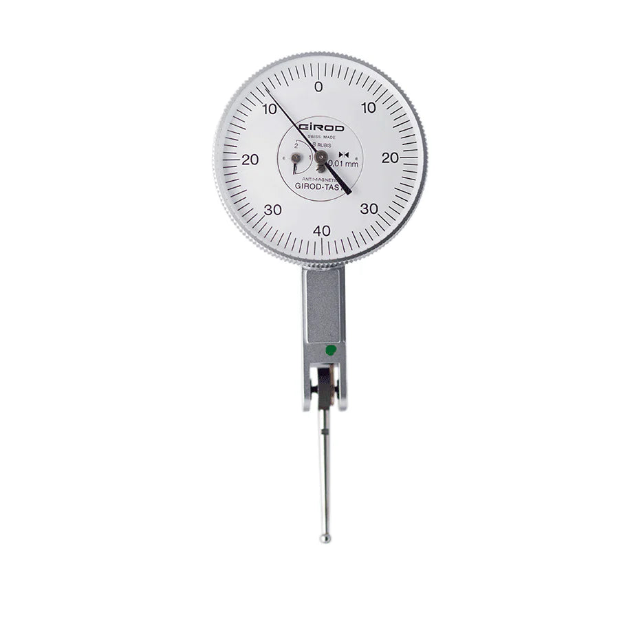 Girod GT 2452 R Lever Dial Indicator Horizontal Type, Graduation 0.01mm, Range 1.6mm, Stylus Length 24mm, Bezel Diameter 37mm