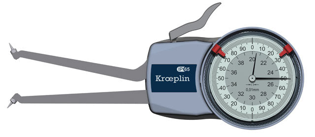 Kroeplin H2G20 mechanical internal measuring gauge  Measuring range 20 – 40 mm Grad 0,01 mm Measuring depth L max.: 85 mm