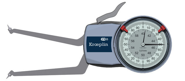 Kroeplin H2G40 mechanical internal measuring gauge  Measuring range 40-60 mm Grad 0,01 mm Measuring depth L max.: 85 mm