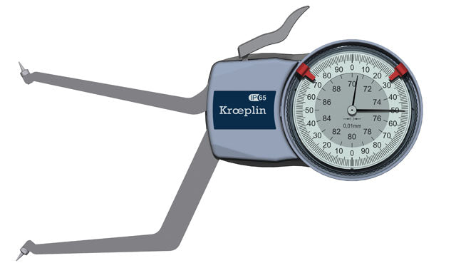 Kroeplin H2G70 mechanical internal measuring gauge  Measuring range 70-90 mm Grad 0,01 mm Measuring depth L max.: 85 mm
