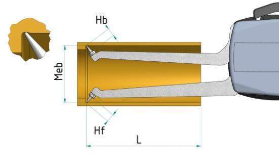 Kroeplin H7G80 mechanical internal measuring gauge  Measuring range 3.2-4" Grad .0005" Measuring depth L max.: 3.3"