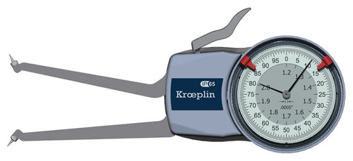 Kroeplin H7G30 mechanical internal measuring gauge  Measuring range 1.2-2" Grad .0005" Measuring depth L max.: 3.3"