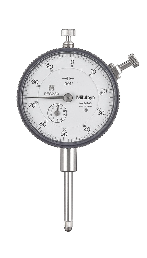 Dial Gauge, Flat Back, ANSI/AGD Type Jewelled Bearing, 1", 0,001" 2416AB-10