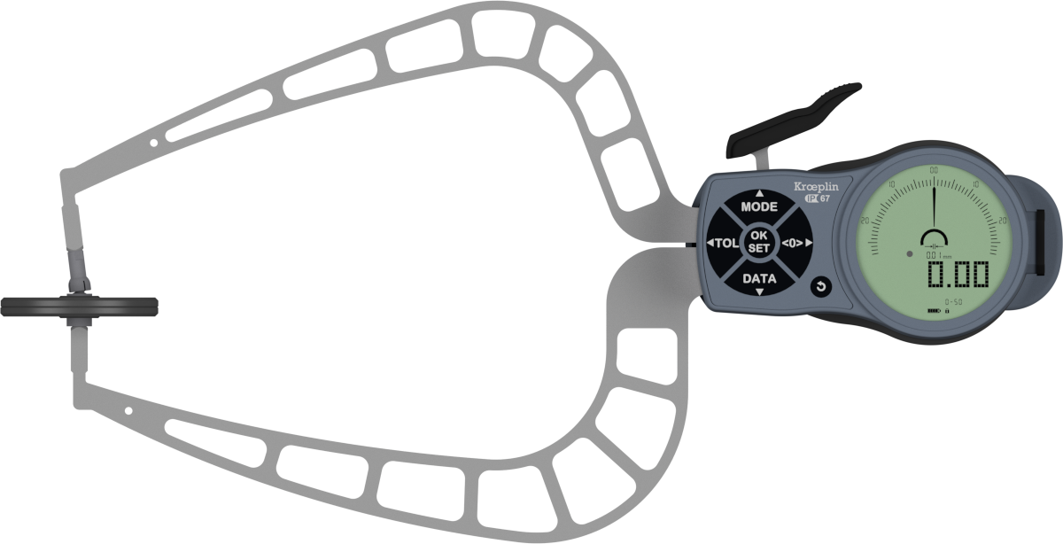 Kroeplin External Digital Caliper Gauge K450T, 0-50mm, 50mm Disc for measuring Foam( Mitutoyo Equivalent 209-956)