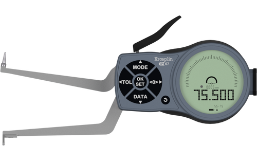 Kroeplin Digital Internal 3-Point Caliper Gauge 55-75mm/2.17-2.95", 0.001mm/.00005", L255P3