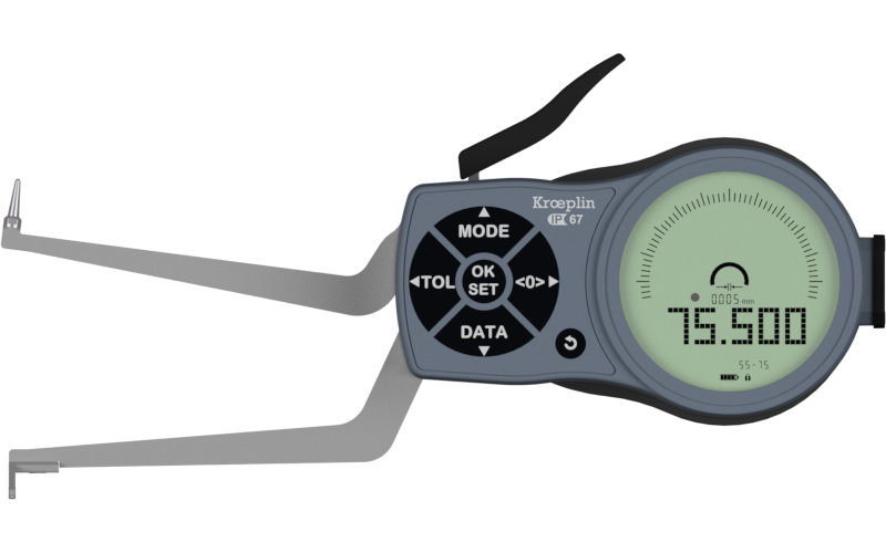 Kroeplin Digital Internal 3-Point Caliper Gauge 55-75mm/2.17-2.95", 0.001mm/.00005", L255P3