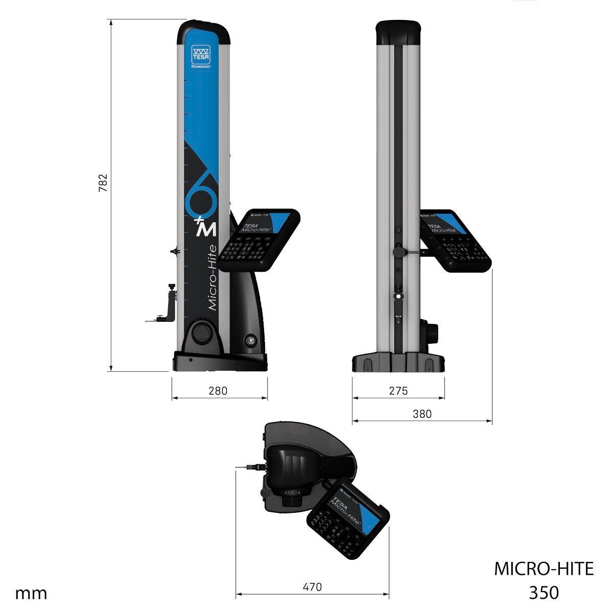 Tesa Micro-Hite 350 Digital Height Gauge 0-350mm/0-14" 00730073