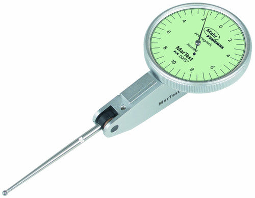 Mahr Test Indicators 4306960, Graduation: .0005", Model: 801SGL, Range: .020", Face diameter 1.5'', Force 0.07N Stylus Length 1.62''