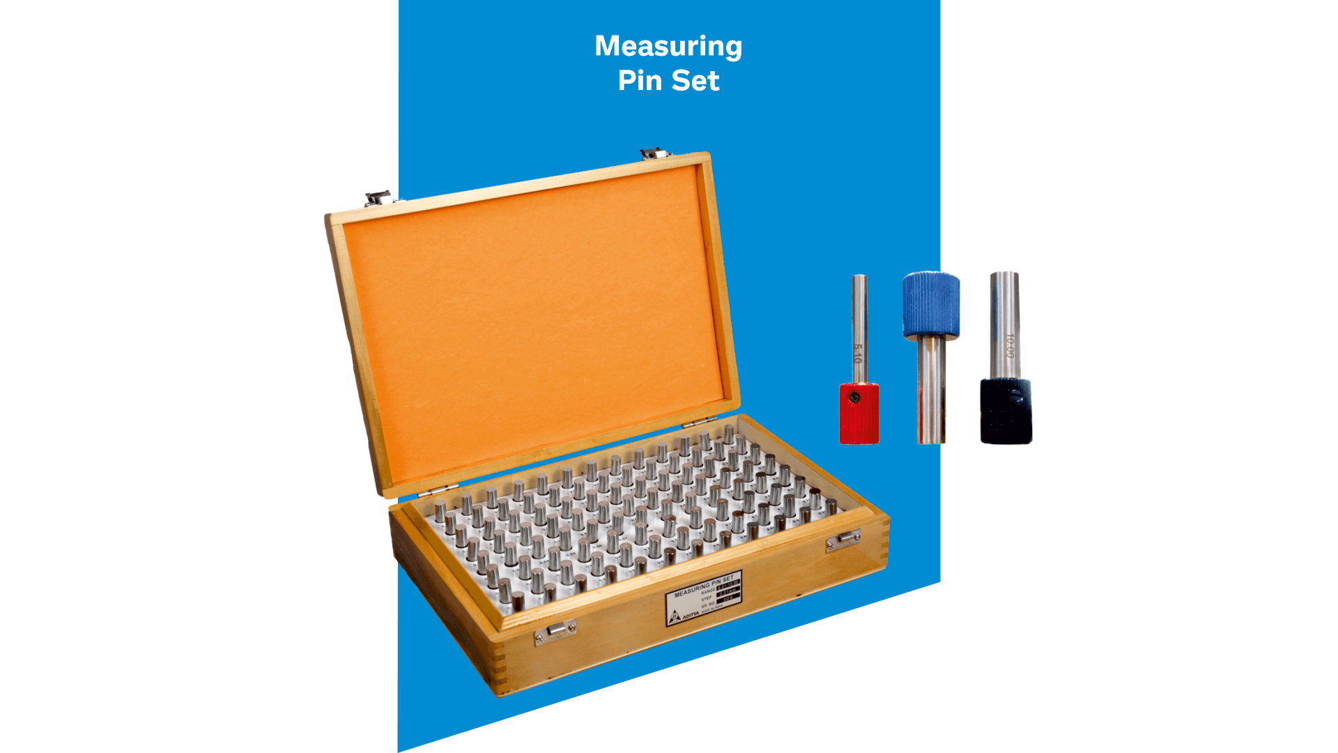 Adita Pin Sets Precision Pins Accuracy .001mm Steps .01mm Range : 13.01-14.00mm Accuracy : +/-0.001mm Steps : .01mm Number of pins : 100 13-12-014
