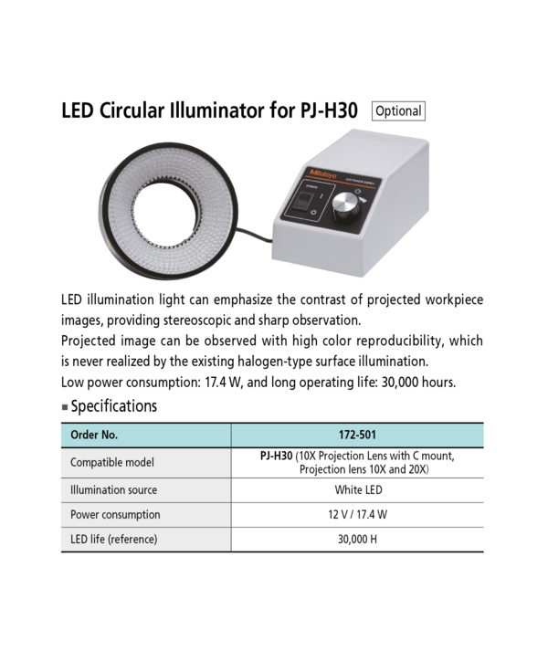 303-716-13 PJ-H30A1010B Profile projector w/o power coord