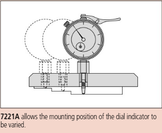 Mitutoyo Dial Indicator Depth Gauge 0-210mm, Ball Point Contact Element, 63,5mm Base 7214