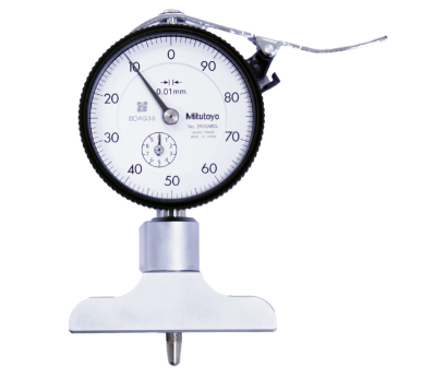 Mitutoyo Dial Indicator Depth Gauge 0-200mm, Ball Point Contact Element, 63,5mm Base 7211A