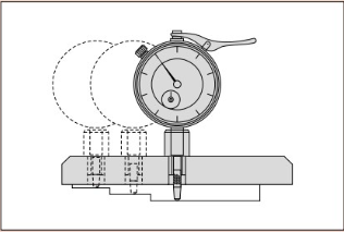 Mitutoyo Dial Indicator Depth Gauge 0-8", Ball Point Contact Element, 2,5" Base" 7217A