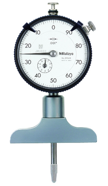 Mitutoyo Dial Indicator Depth Gauge 0-8", Ball Point Contact Element, 2,5" Base" 7217A