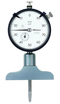 Mitutoyo Dial Indicator Depth Gauge 0-8", Ball Point Contact Element, 2,5" Base" 7217A