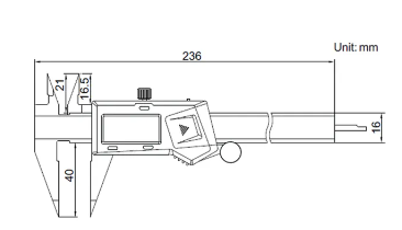 Insize  Pointed Jaw caliper 0-6"/0-150mm Resolution .01mm/.0005" 1183-150