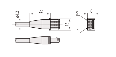 Mitutoyo Digimatic Cable, Flat Straight Type 905409