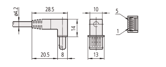 Mitutoyo Digimatic Cable, Flat L-Shape Type 905689