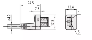 Mitutoyo Digimatic Cable, Straight, Data Button, 959149