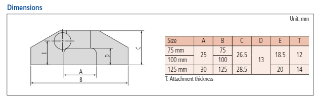 Mitutoyo Depth Base Attachment for Caliper, 75mm