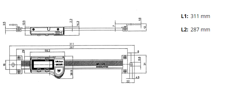 Mitutoyo ABS Digimatic Scale Unit 200 mm 572-462