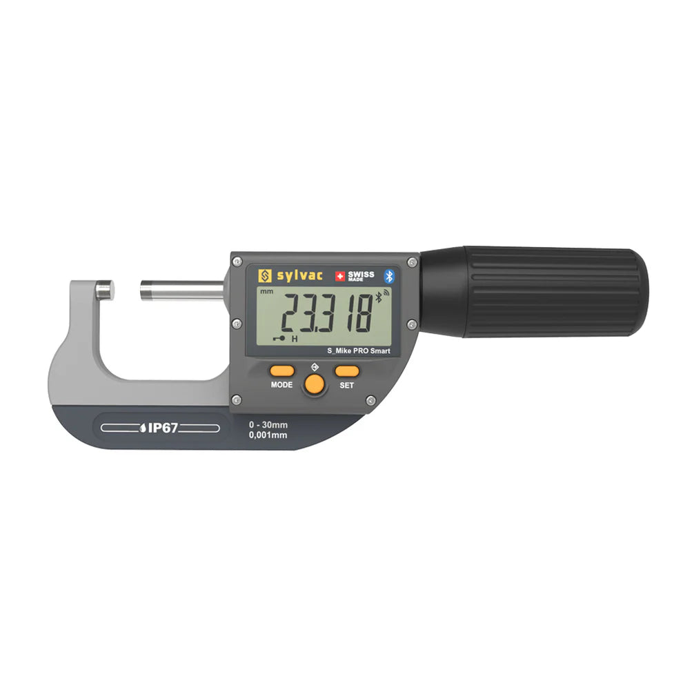 Sylvac 30-803-0306 S_Mike Pro Digital Micrometer, Range 0-30mm, Resolution 0.001mm with Bluetooth