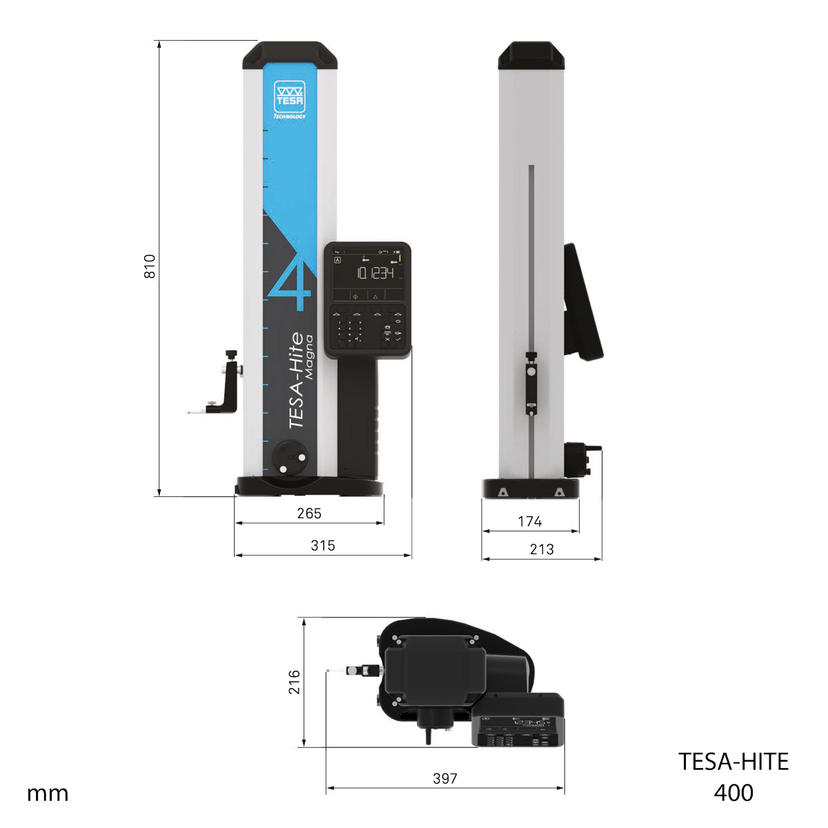 Tesa-Hite Manual Height Gauge 0-400mm/0-16" 00730084 Accuracy (2.5+4 L/1000)μm