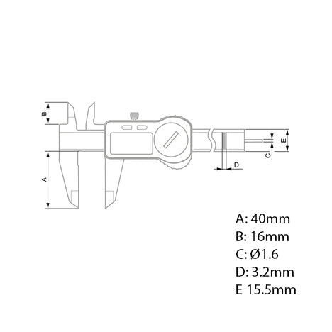 Tesa Trio-Pack TWIN-CAL Universal Digital Calipers 0-150mm (Round Depth Rod with thumb roller) 00530094P